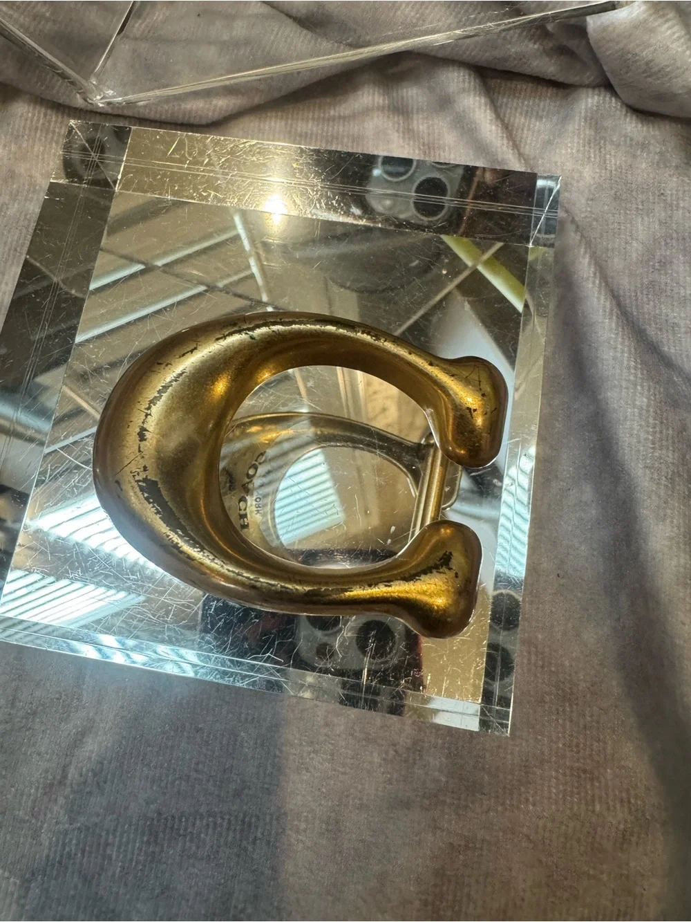 Coach Brass C-Shaped Belt Buckle-Vintage
